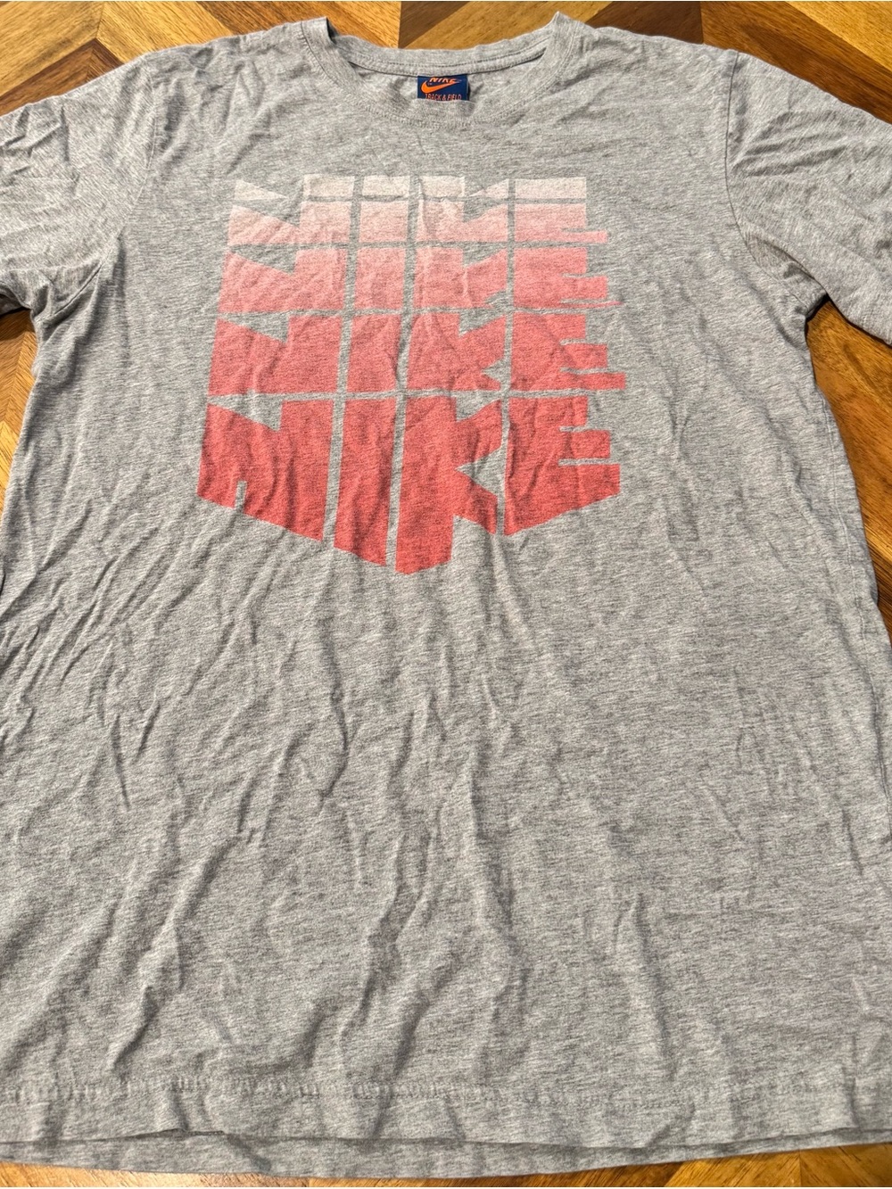 Nike Gray Short Sleeve Tee with Red Graphic